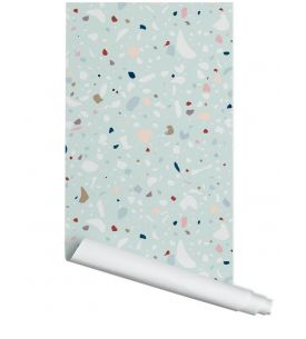 Granite, Céladon - 2 lés de 2,50m x 88cm - Aquapaper mat