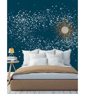 Fresque Celeste - Bleu Nuit - L.234 x H.250 cm - Lés A.B.C - WallDecor Semi satiné