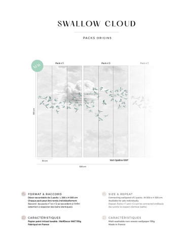 Swallow Cloud Vert opaline -...