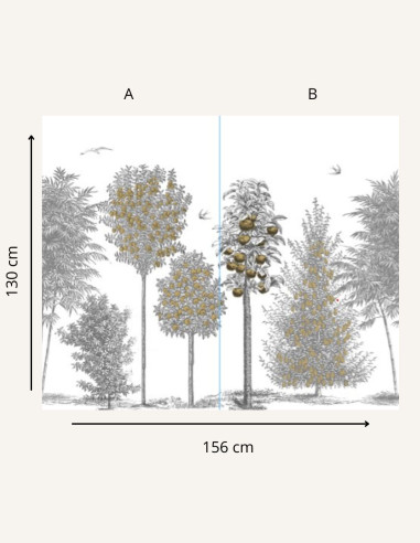 Fruitiers - Wallpanel 2 stripes, W156...