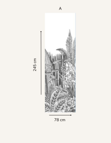 Botanic Charbon - Wallpanel 1 strip,...