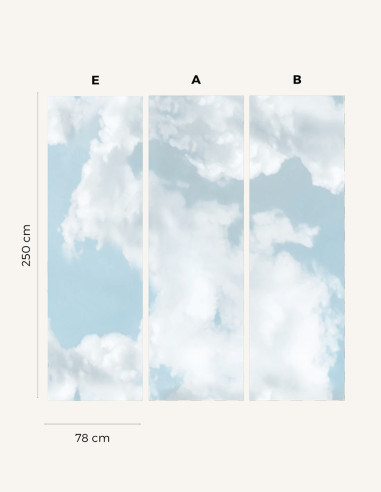 Cumulus Bleu - 3 strip, W.234 x H.255cm