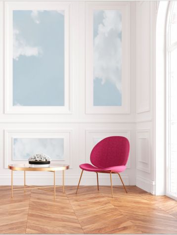 Cumulus, Bleu ciel - 1 lé A de L.78 x H.250cm - WallDecor semi-satiné