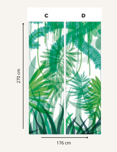 Toucan Green - Wallpanel H.270cm x...