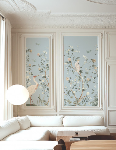 Chinoiserie et le Héron - Fresque