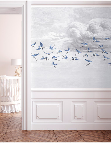 Swallow Clouds Affresco a parete • H160